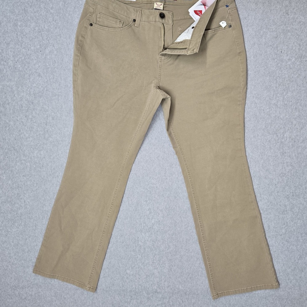 Faded Glory Women Pants 18P Khaki Bootcut Ultimate Boot Button 29" Inseam